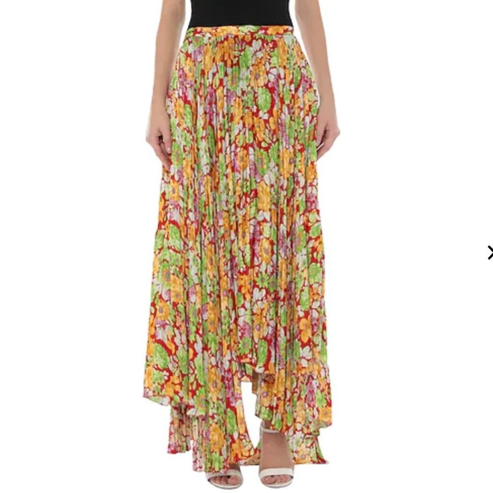 plan c red floral skirt